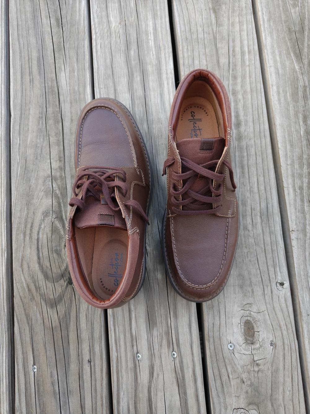 Clarks Men's Brown Leather Lace-Up Boat Shoes